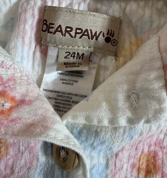 Bearpaw Baby Girls Floral Romper Outfit 24M k183 - Picture 3 of 3